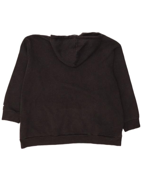 Adidas Womens Graphic Oversized Hoodie Pullover UK 24/26 2XL Schwarze Baumwolle