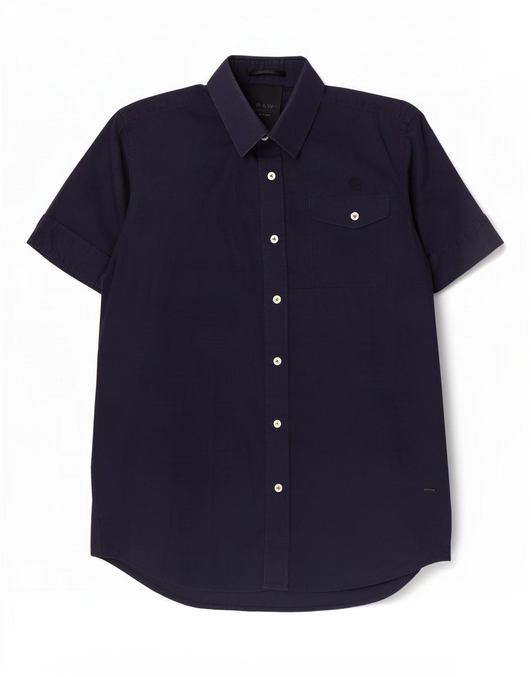 G-Star Herren-Kurzarmhemd aus Baumwolle in mittlerem Marineblau