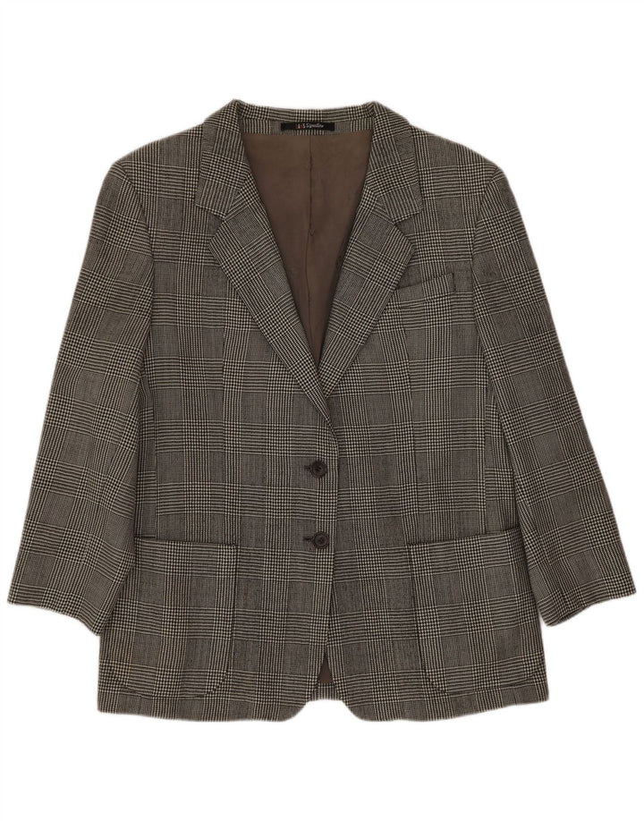Dack's Damen-Blazer mit 2 Knöpfen, UK 14, mittelgrau, Hahnentritt-Klassiker