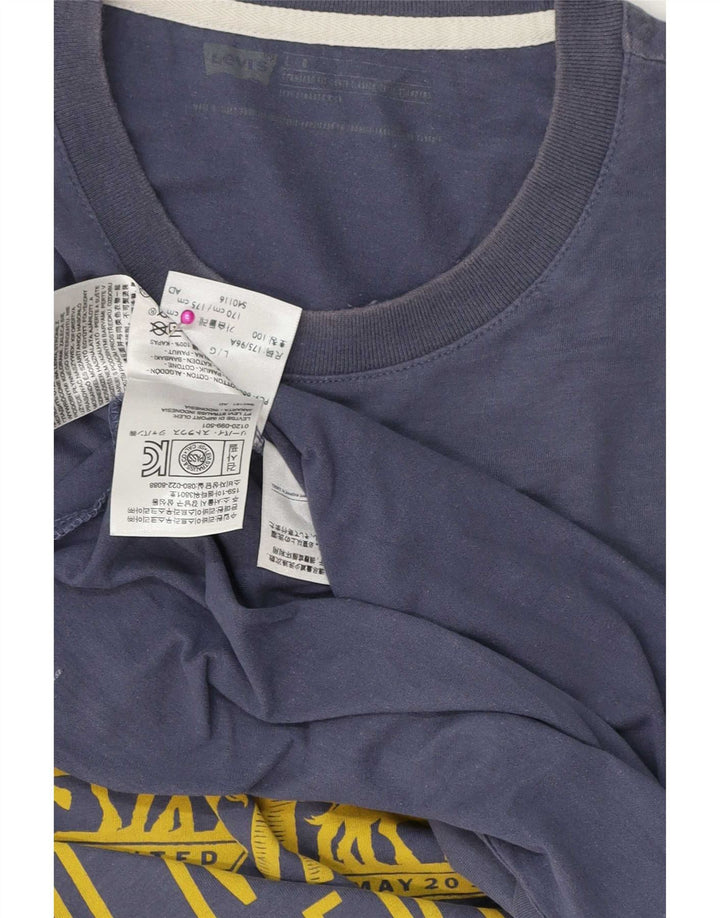 Levi's Herren-T-Shirt mit Grafik, Größe L, aus blauer Baumwolle