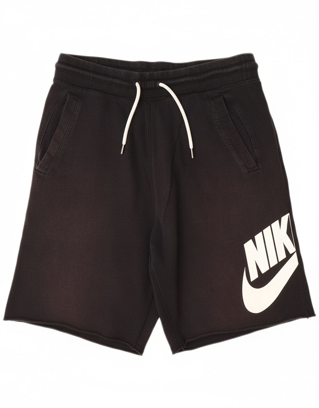 NIKE Mens Graphic Sport Shorts Small  Black Cotton