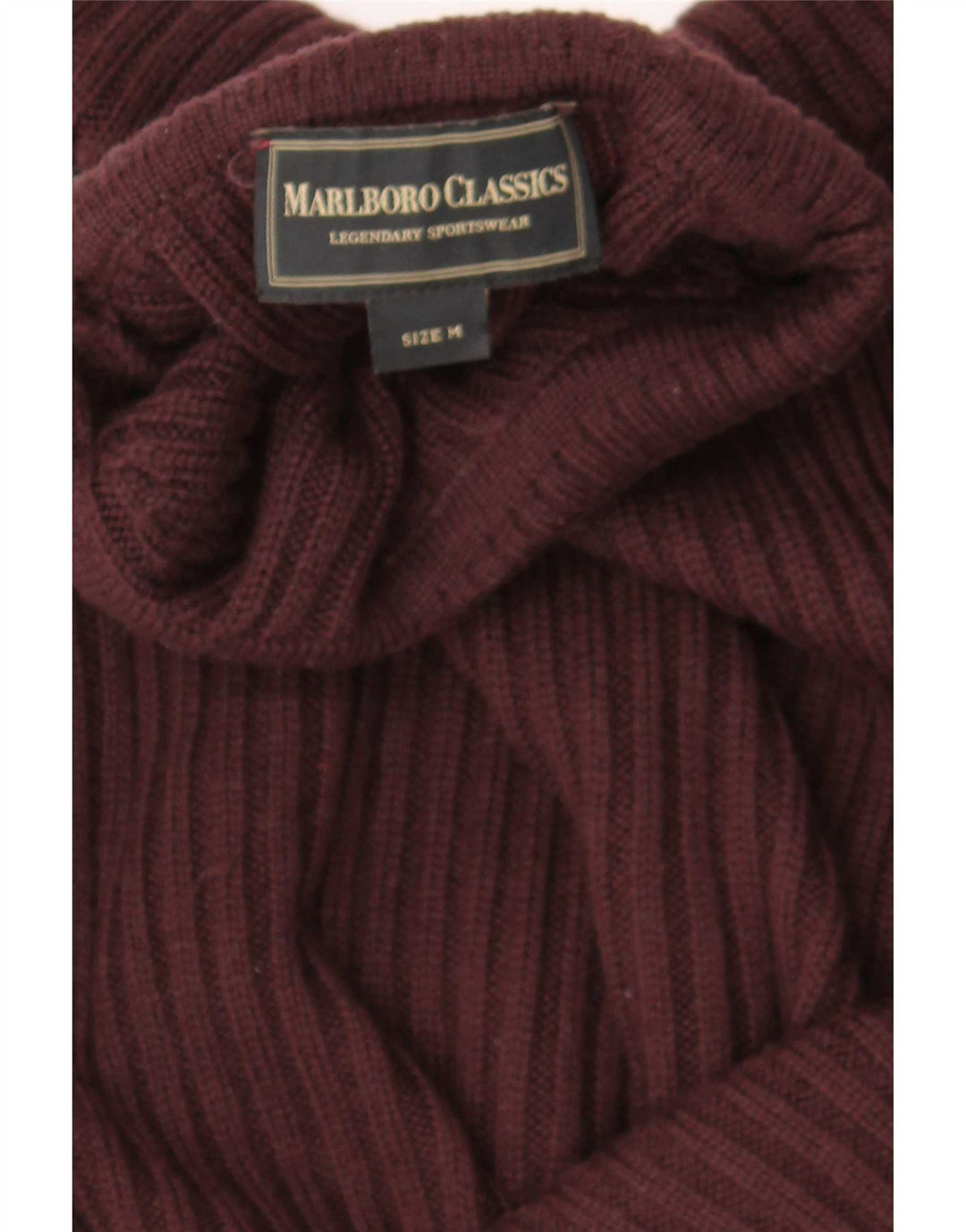 Marlboro Classics Herren-Pullover mit Rollkragen, mittleres Burgunderrot