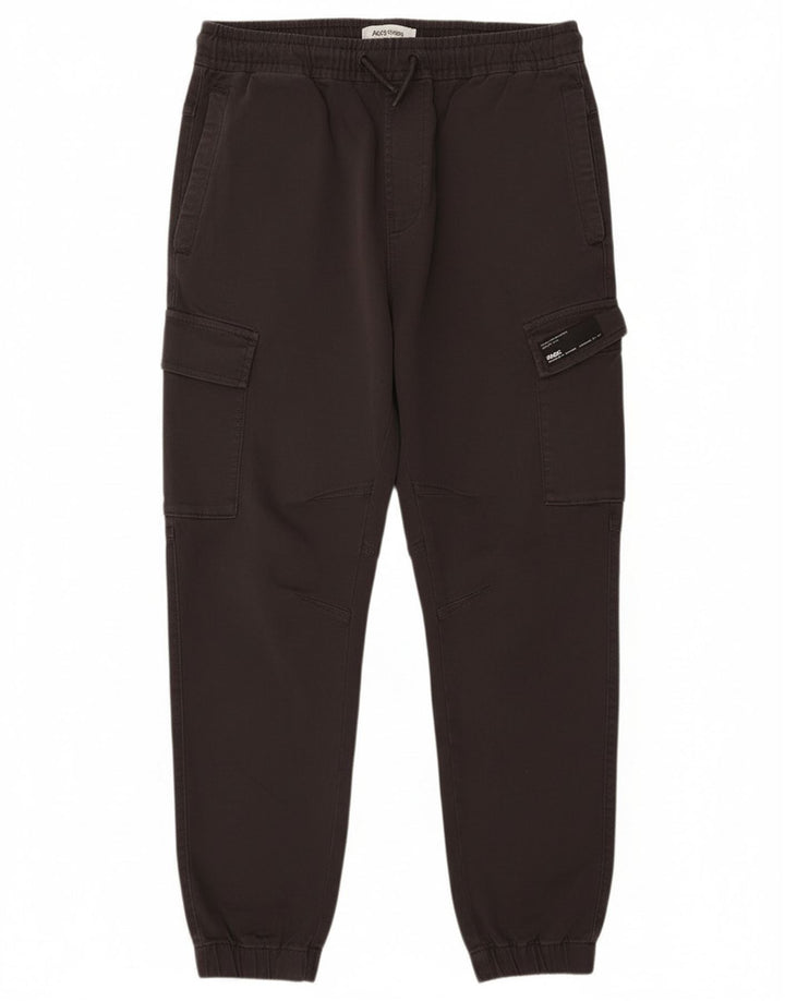 Zara Herren Jogger Cargo Hose EU 42 Large W32 L28 Schwarze Baumwolle