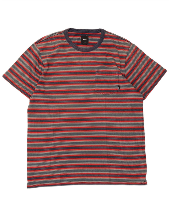 Vans Herren T-Shirt Top Large Rot gestreift