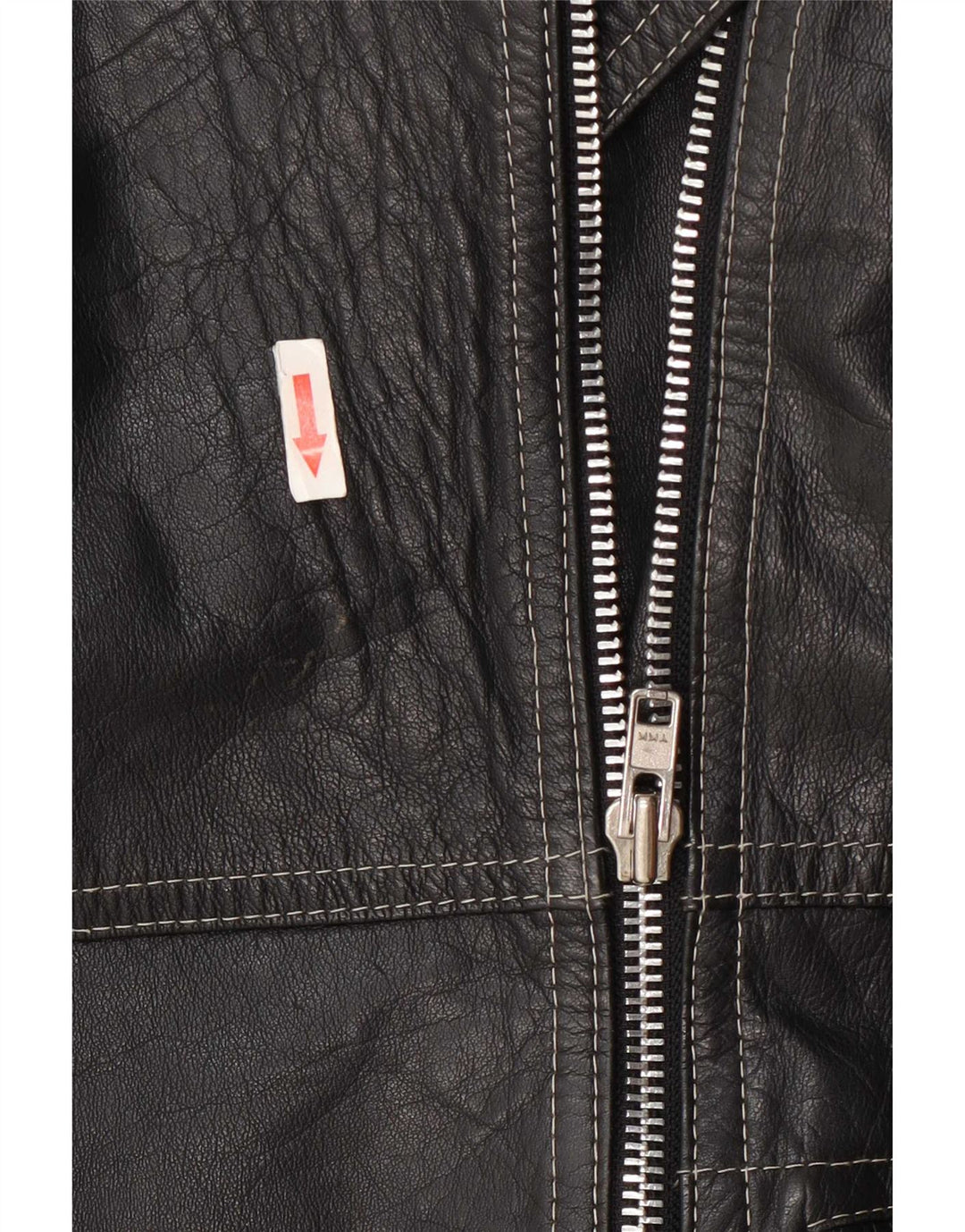 Vintage Damen Biker Lederjacke IT 48 XL Schwarz