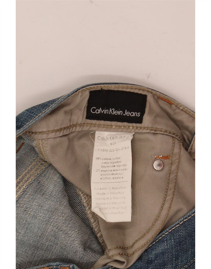 Calvin Klein Damen Bermuda Denim Shorts W26 Kleine blaue Baumwolle
