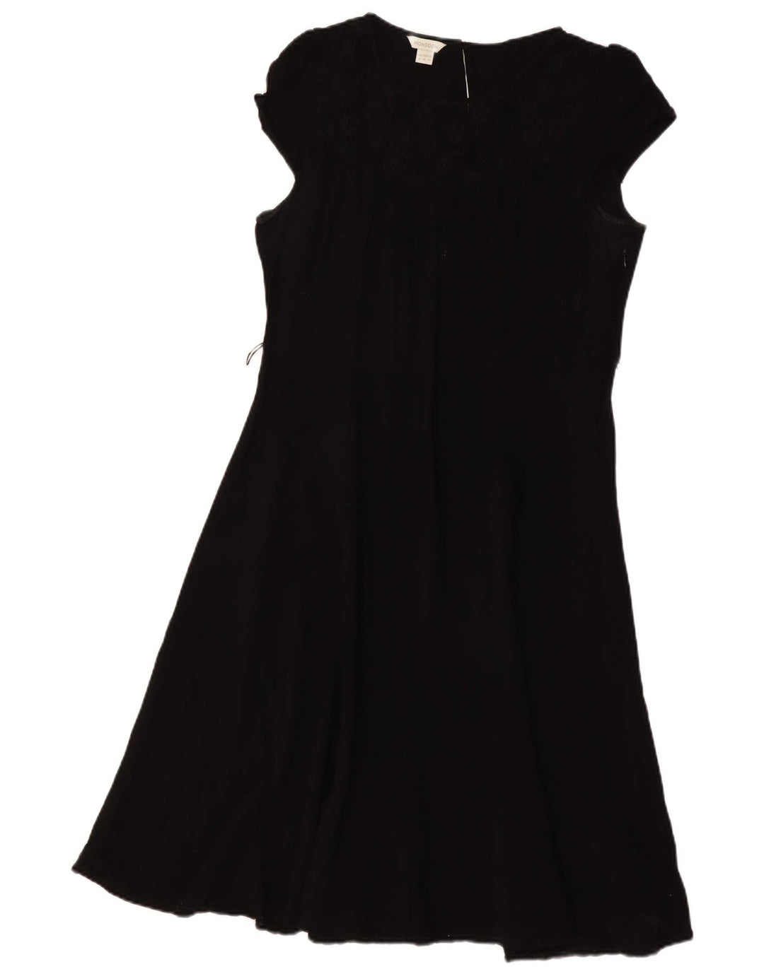 MONSOON Damen A-Linien-Kleid UK 18 XL Schwarz Baumwolle