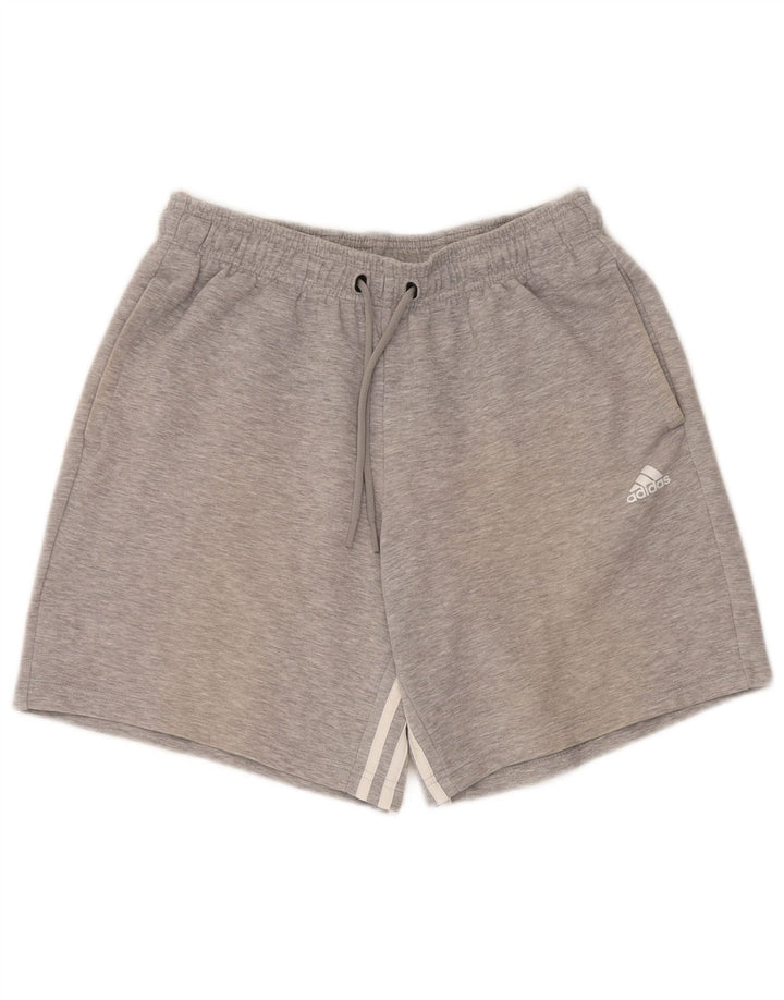 Adidas Herren Sportshorts mittelgraue Baumwolle