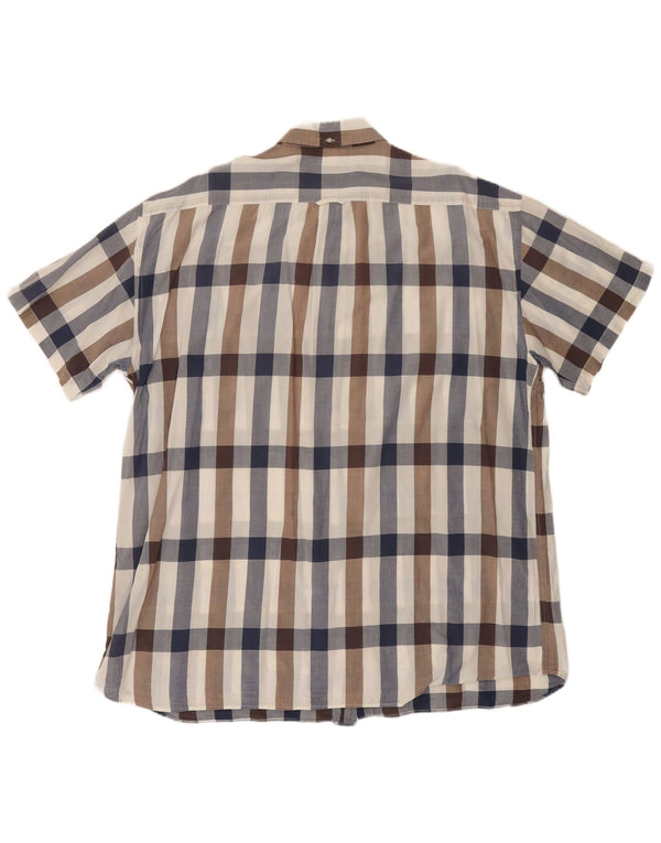 GANT Herren Regular Fit Kurzarmhemd 3XL Marineblau kariert