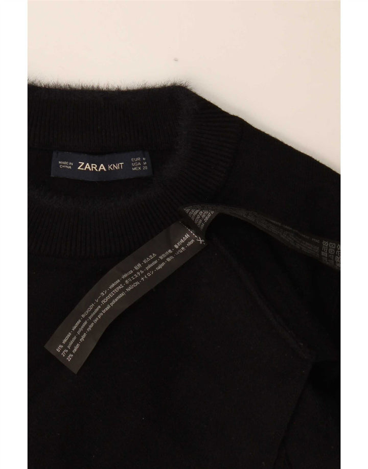 Kurzärmliger Pullover mit Rollkragen für Damen von Zara, Gr. 14, mittelschwarz