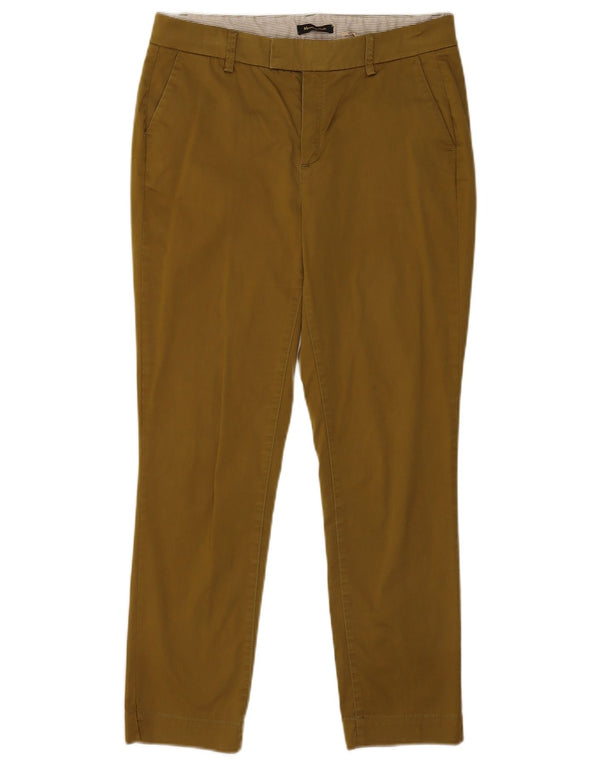 Massimo Dutti Damen Slim Suit Hose EU 36 XS W26 L26 Khaki Baumwolle
