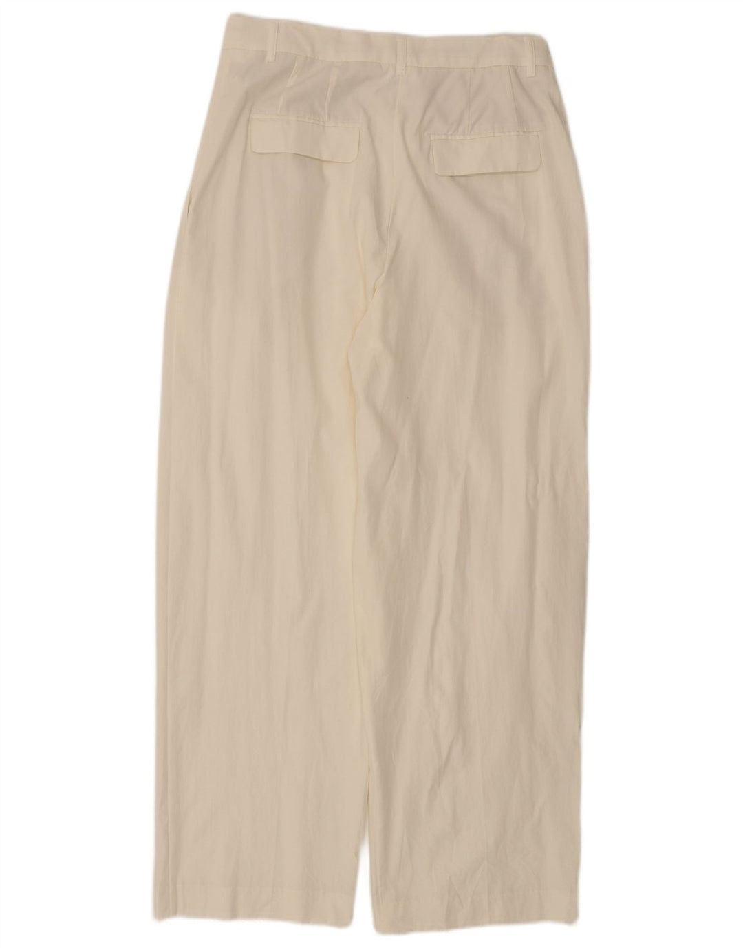Zara Damen Chino-Hose mit Pegged, mittelgroß, W28, L29, weißes Lyocell