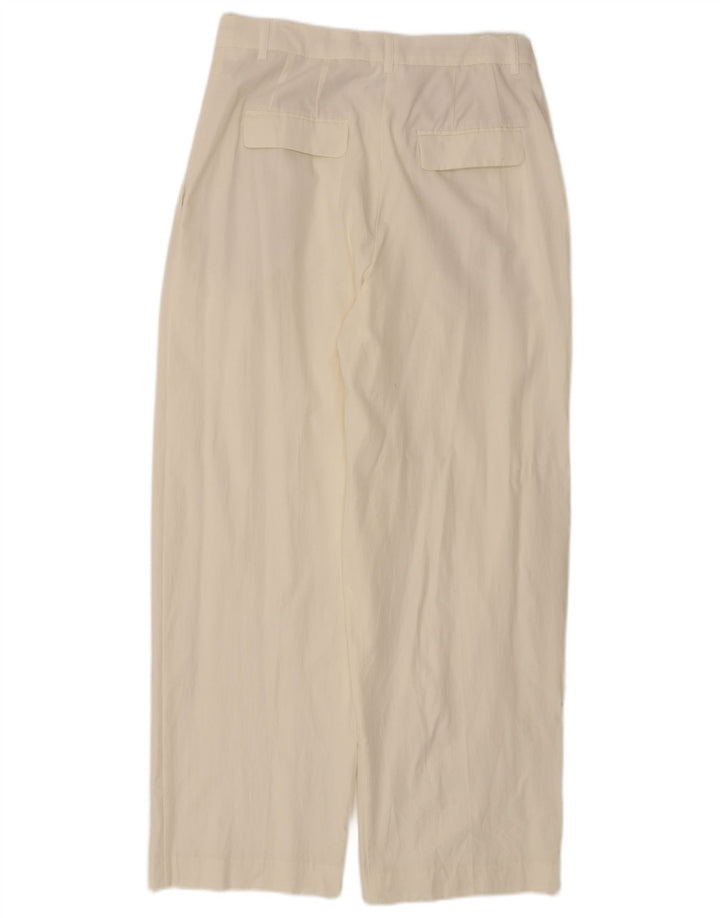Zara Damen Chino-Hose mit Pegged, mittelgroß, W28, L29, weißes Lyocell
