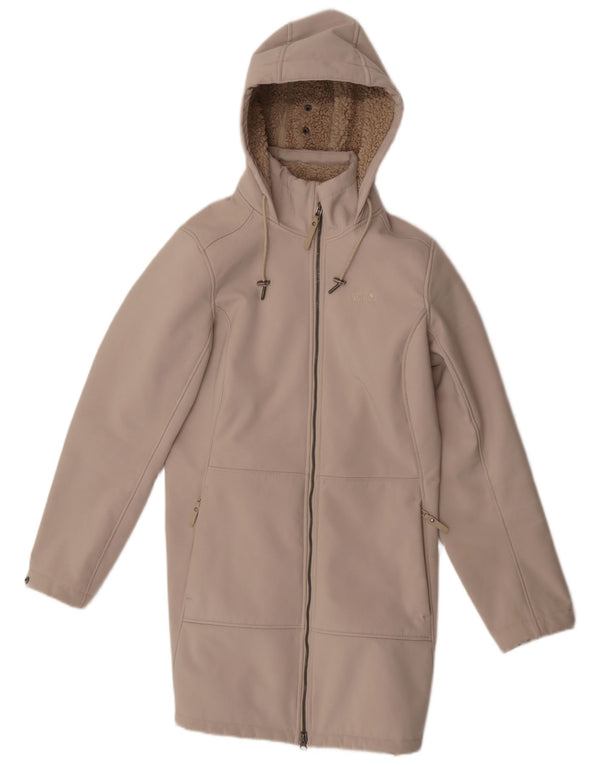 Jack Wolfskin Damen-Windbreaker-Mantel mit Kapuze, UK 10/12, mittelbeige