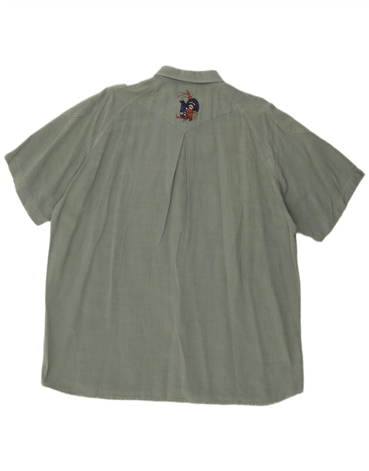 Vintage Herren Kurzarmhemd 2XL Grün