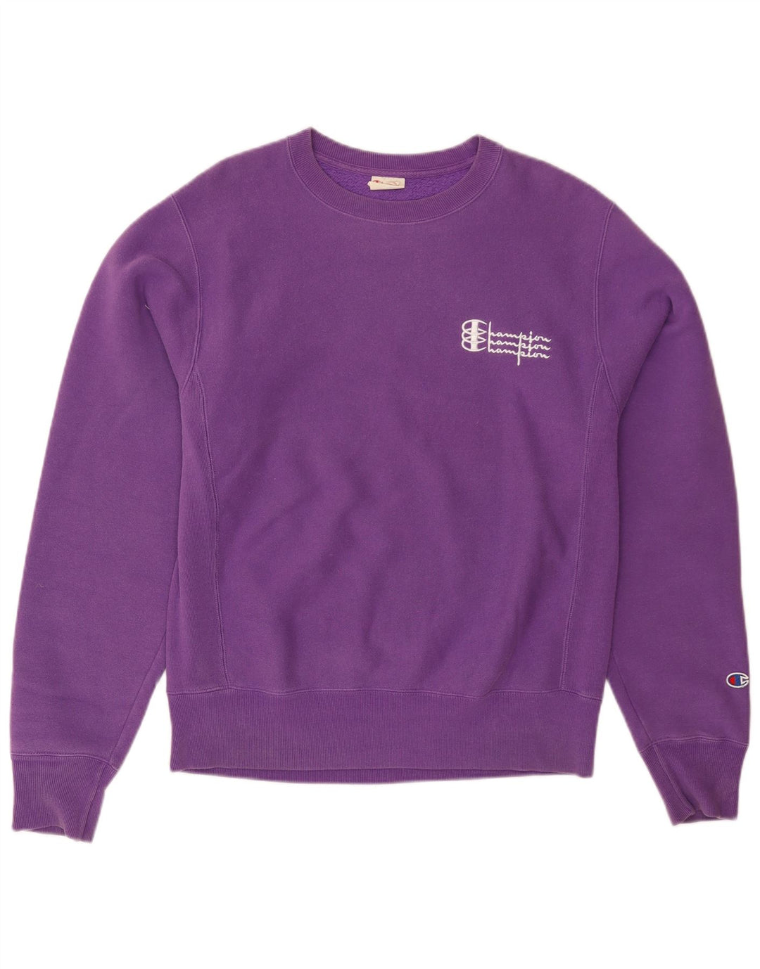 CHAMPION Herren Reverse Weave Graphic Sweatshirt Pullover Small Lila Baumwolle