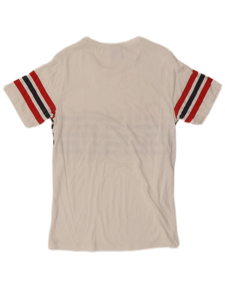 Zara Herren T-Shirt Top Small Weiß Blumen Baumwolle