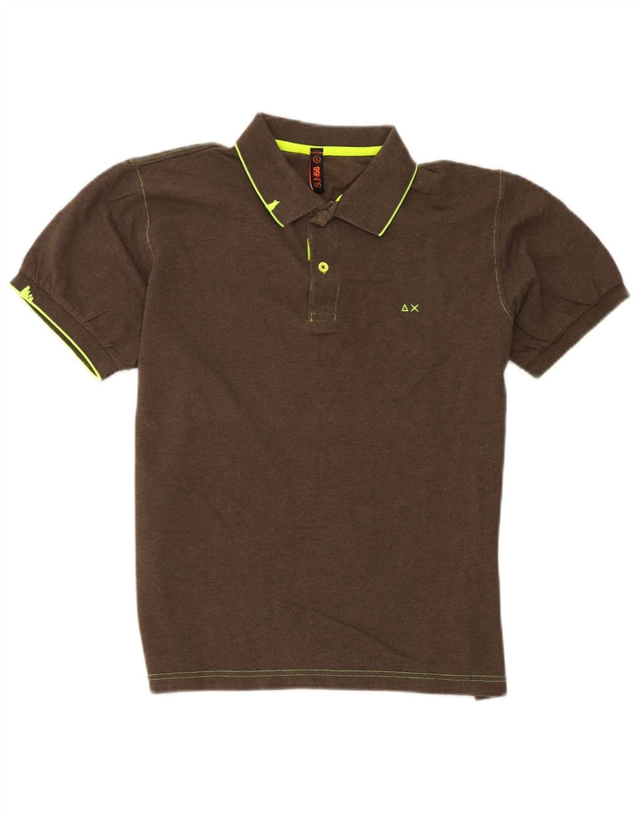 Sun68 Herren-Poloshirt, groß, braune Baumwolle