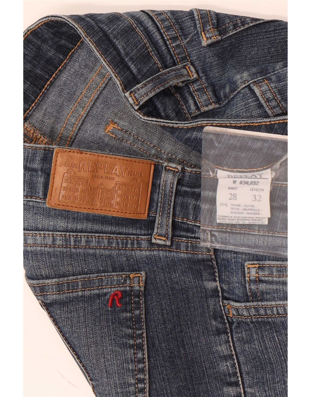Replay Damen Bootcut Jeans W28 L32 Blaue Baumwolle