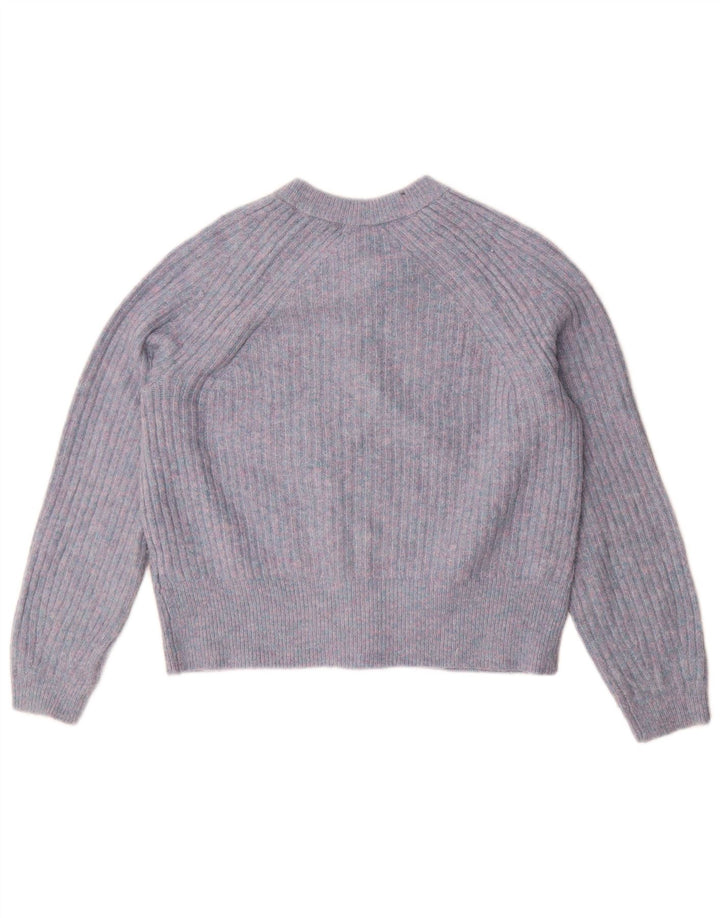 Marks & Spencer Damen Crop Cardigan Pullover UK 14 Mittelblau meliert