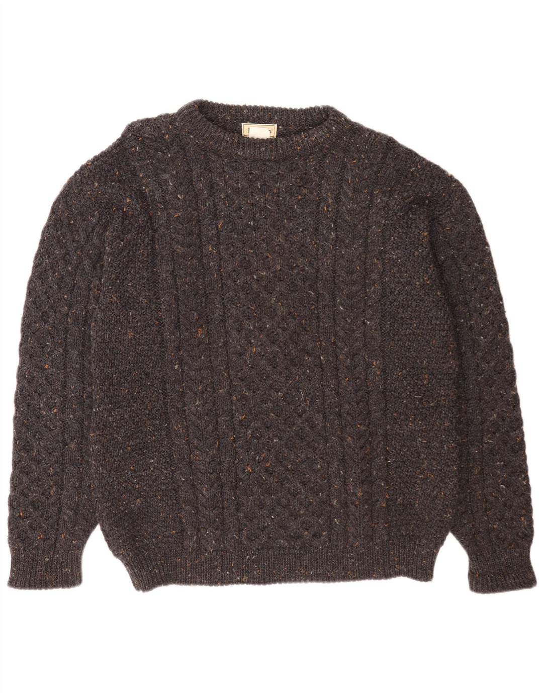 L.L.Bean Herren-Pullover mit U-Boot-Ausschnitt, groß, grau gesprenkelte Wolle