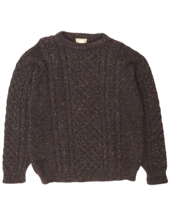 L.L.Bean Herren-Pullover mit U-Boot-Ausschnitt, groß, grau gesprenkelte Wolle