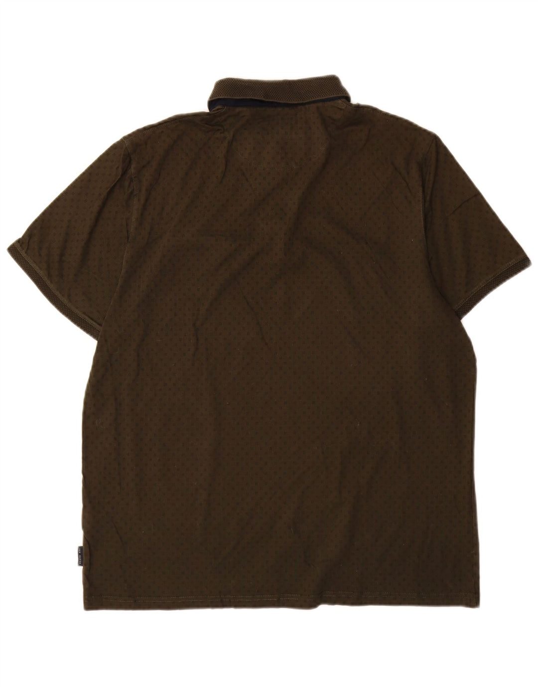 Ted Baker Herren-Poloshirt, Größe 5, XL, khakifarbene gepunktete Baumwolle