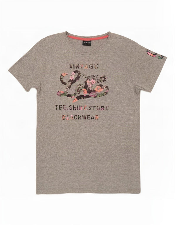 Lotto Grafik-T-Shirt für Damen, UK 14, mittelgraue Baumwolle