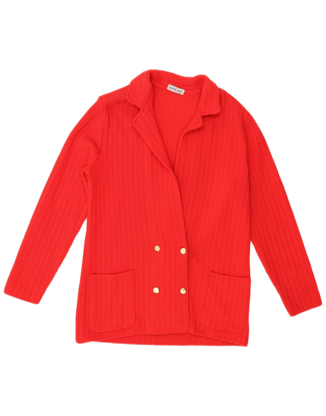 Vintage Damen Cardigan Pullover US 6 Mittelrote Schurwolle