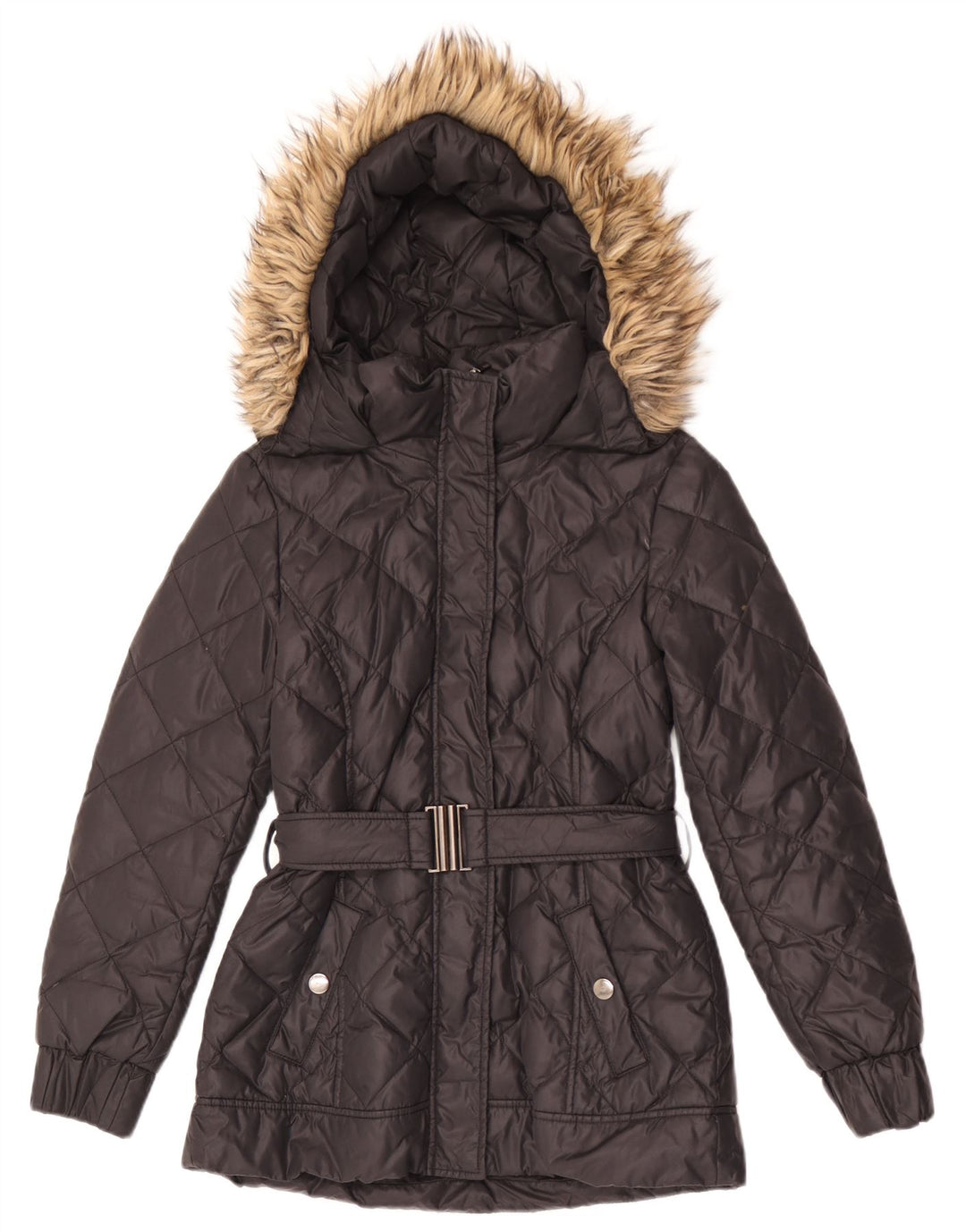 ESPRIT Wattierte Damenjacke mit Kapuze, UK 10, Größe S, Schwarz
