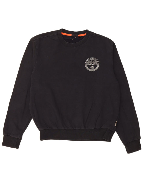 Napapijri Herren-Sweatshirt mit Grafik, groß, aus schwarzer Baumwolle