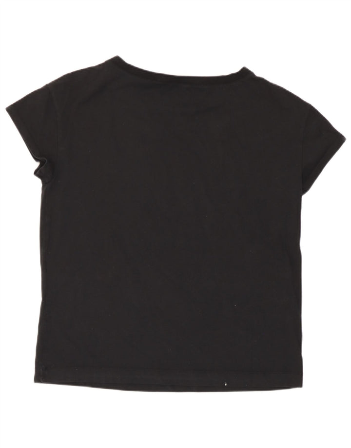 Moschino Damen Grafik-T-Shirt-Oberteil UK 14 Large Schwarz