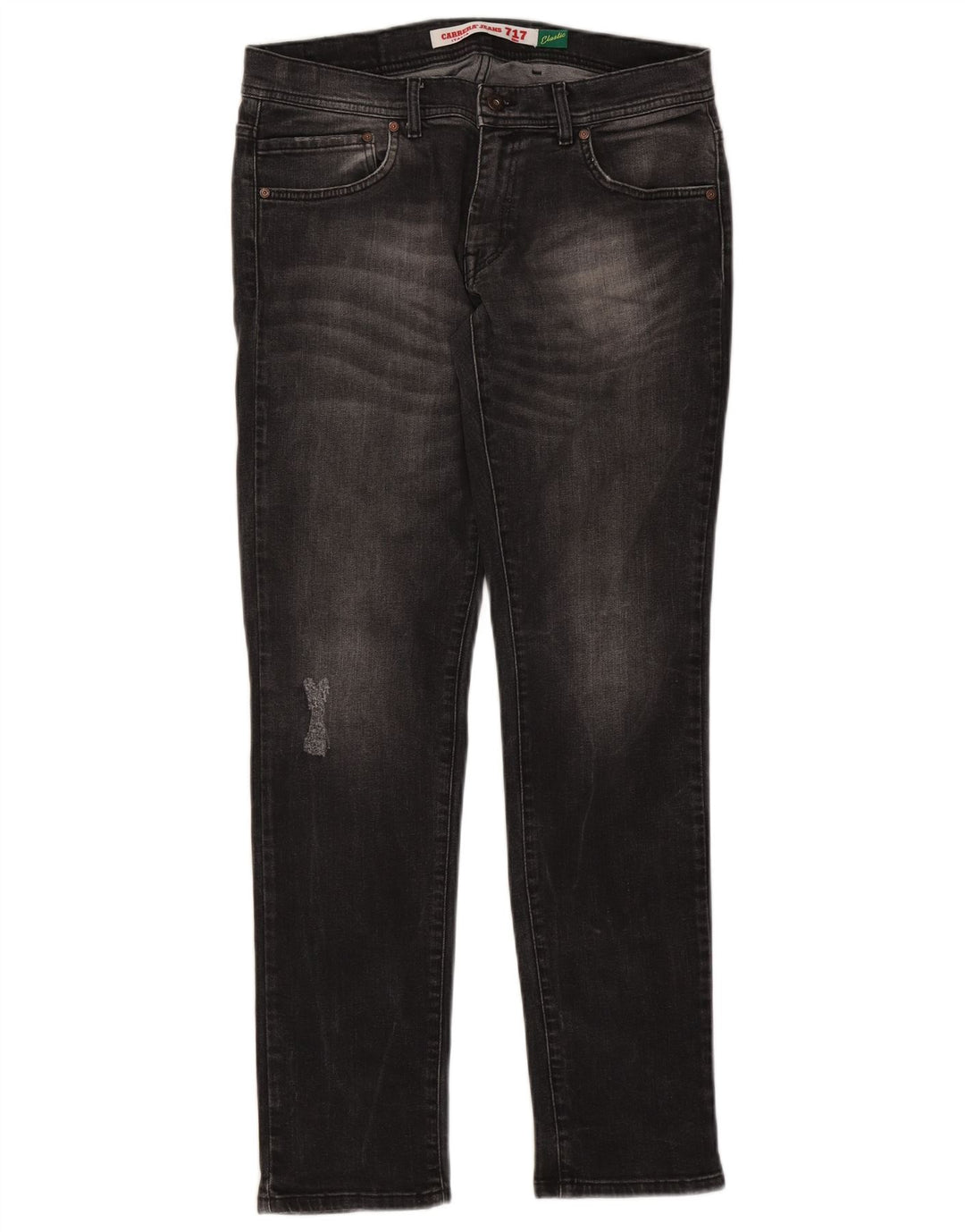 Carrera Herren 717 Distressed Slim Jeans W34 L32 Schwarze Baumwolle