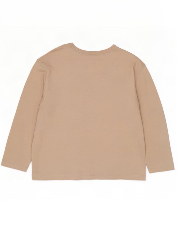 Zara Damen Top Langarm UK 18 XL Beige Baumwolle
