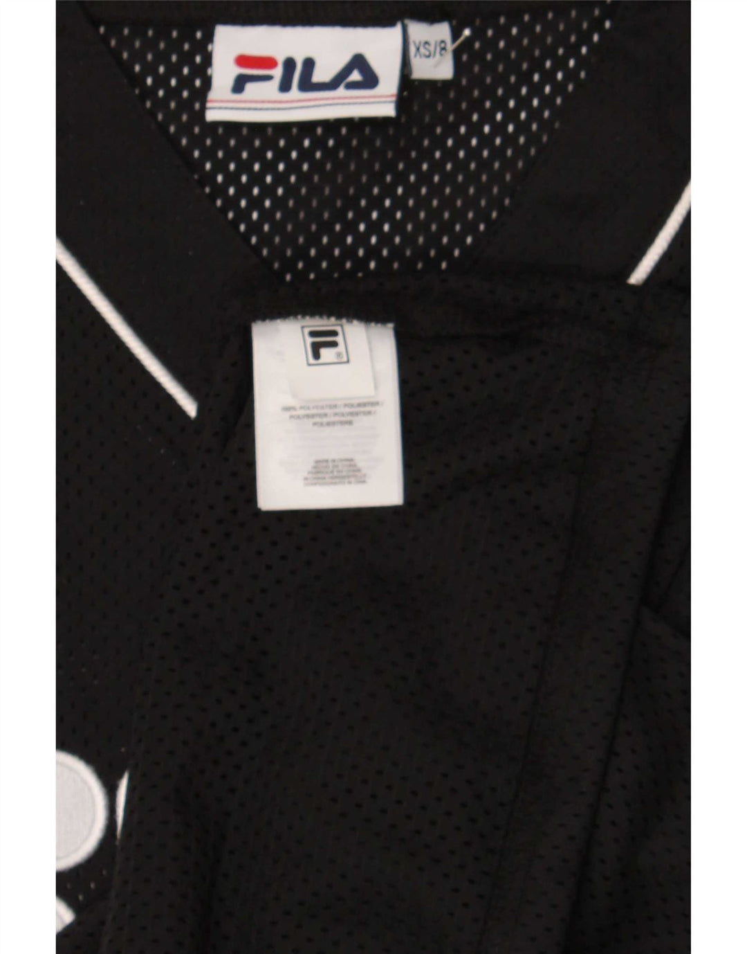 Fila Womens Graphic Oversized Jersey Top UK 6 XS Schwarz Polyester