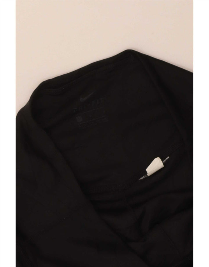 Nike Damen Dri Fit Graphic Leggings UK 14 Large Schwarz