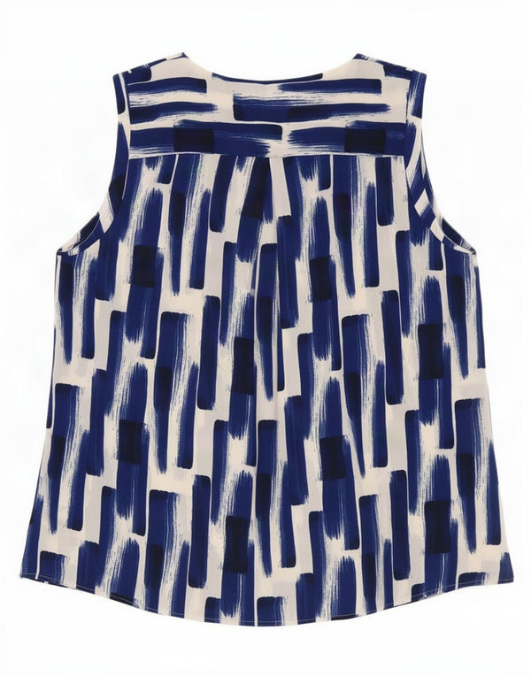 Marks & Spencer Damen-Blusenoberteil mit abstraktem Muster, Größe 44, Blau