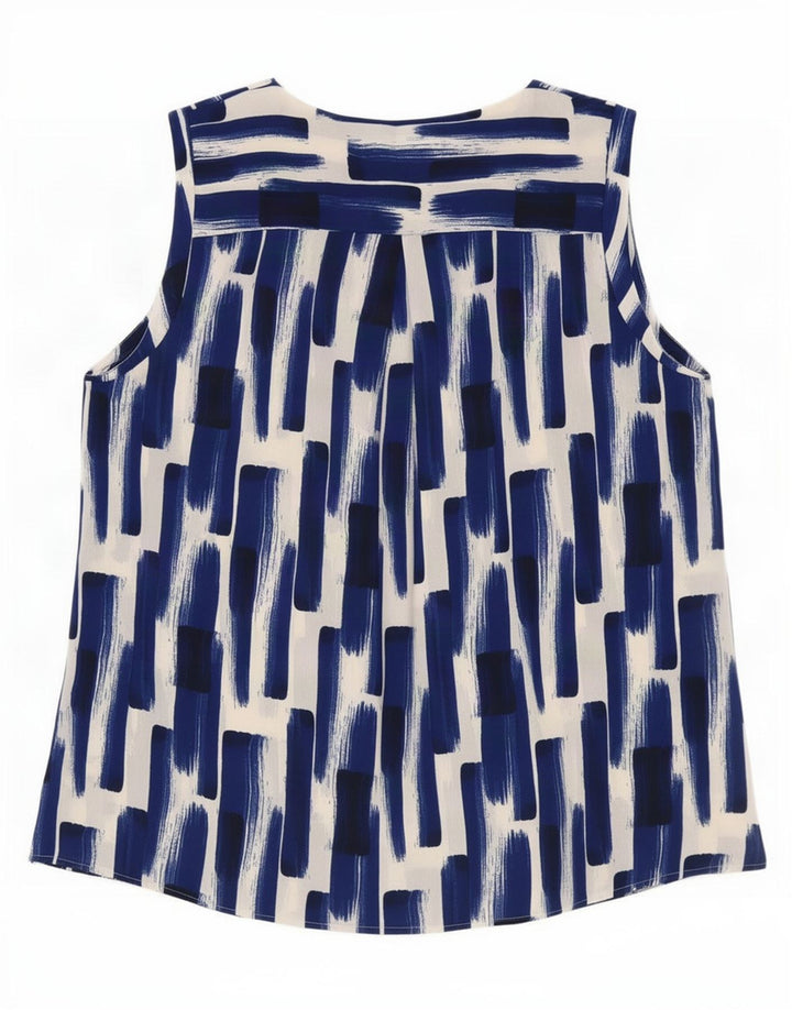 Marks & Spencer Damen-Blusenoberteil mit abstraktem Muster, Größe 44, Blau
