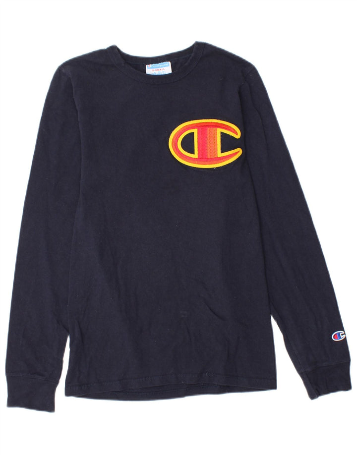 Champion Herren Graphic Top Langarm XS Marineblau Baumwolle