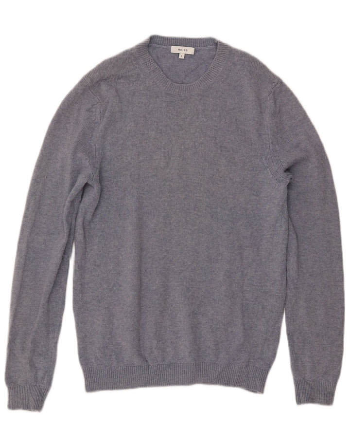 Reiss Herren-Pullover mit Rundhalsausschnitt, kleine blaue Wolle