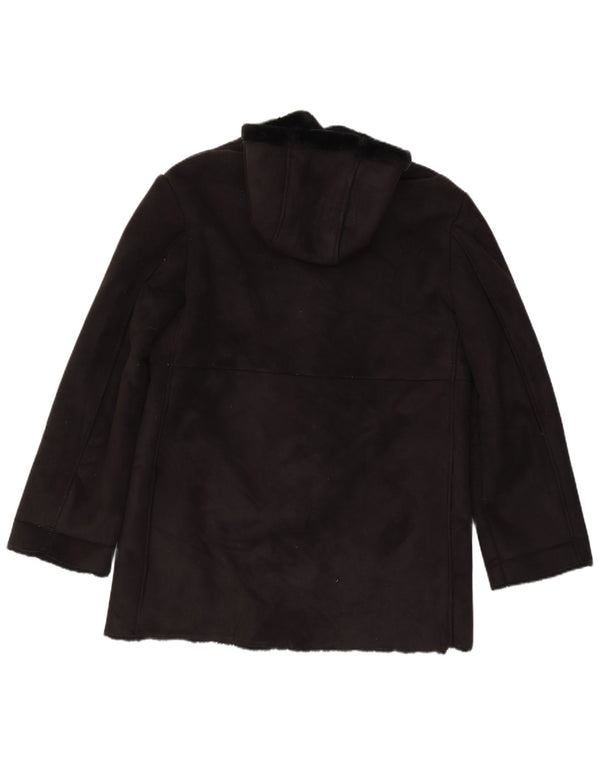 Conbipel Damen Free Heron Sherpa-Mantel mit Kapuze IT 48 XL Schwarz