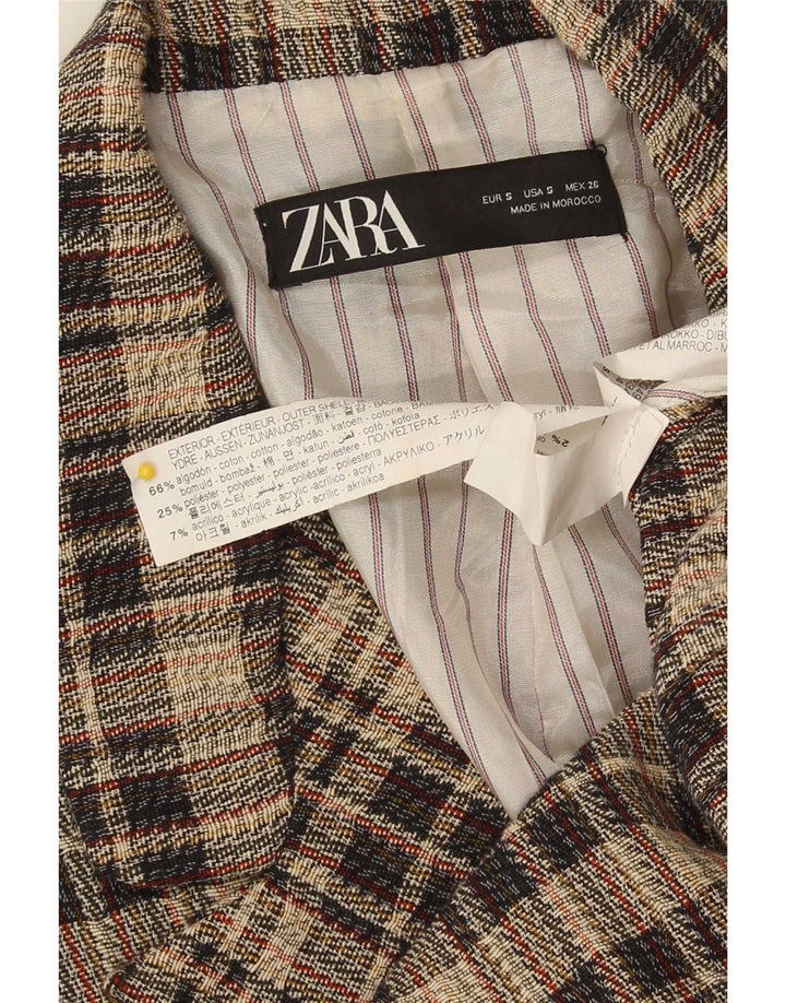 Zara Damen-Blazer, übergroß, zweireihig, Gr. 10, klein, grau kariert
