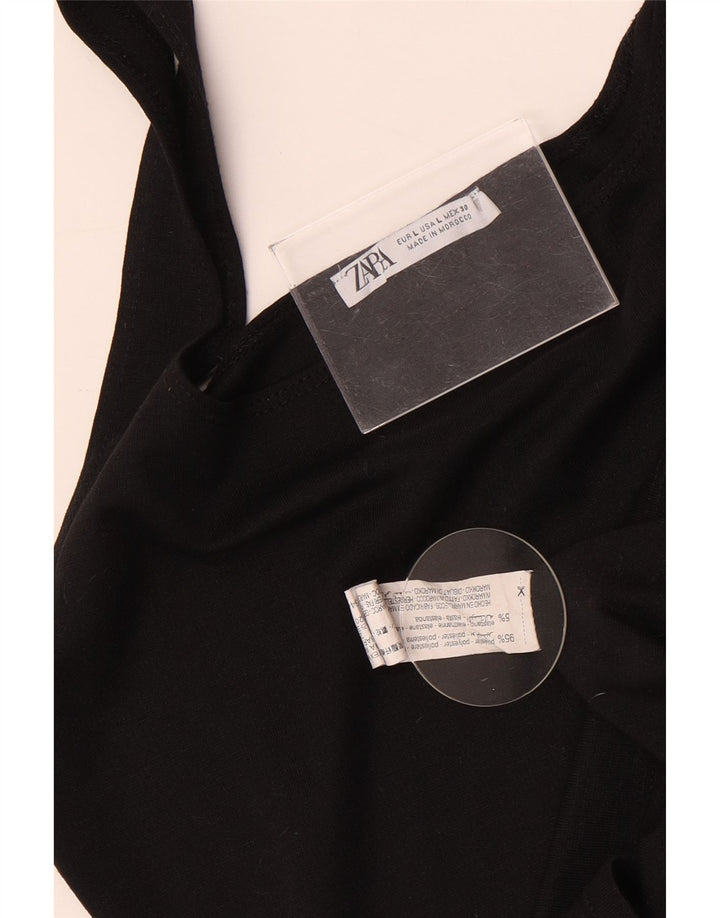 Ärmelloses, figurbetontes Damenkleid von Zara, Größe 44, Schwarz, Polyester