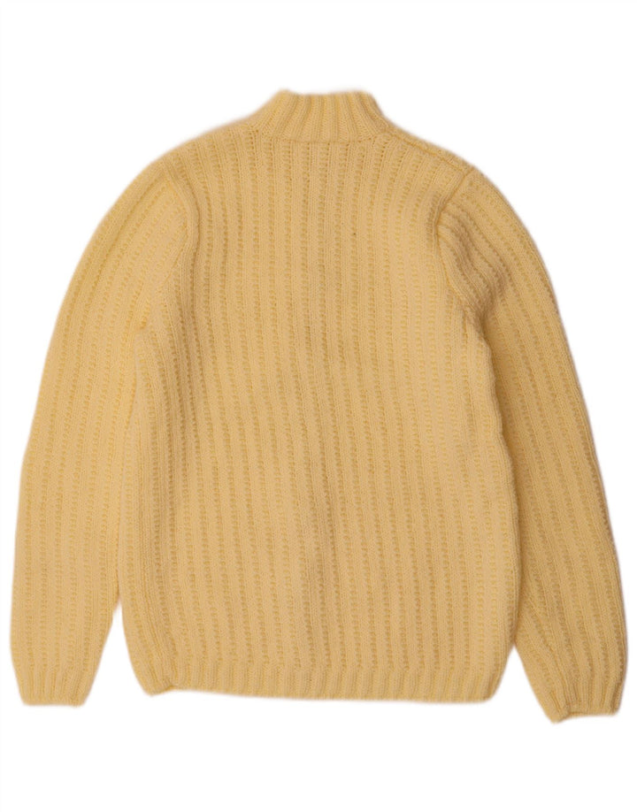 Vintage Damen Cardigan Pullover UK 12 Mittelgelb