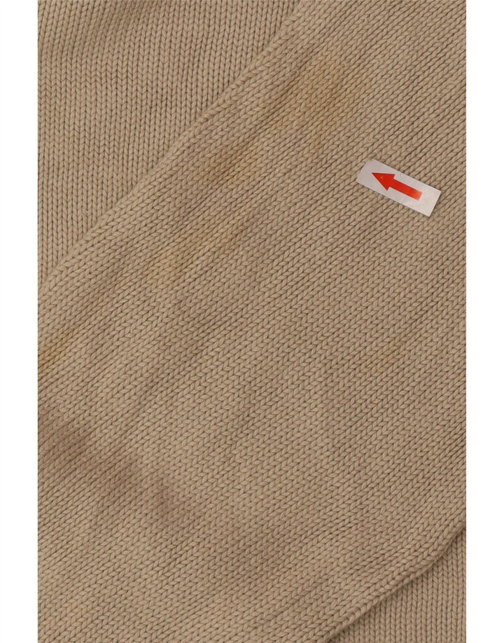 Zara Herren V-Ausschnitt Pullover Pullover XL Beige Baumwolle