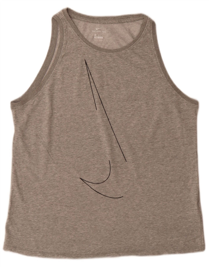 Nike Herren Dri Fit Graphic Vest Top Große graue Baumwolle