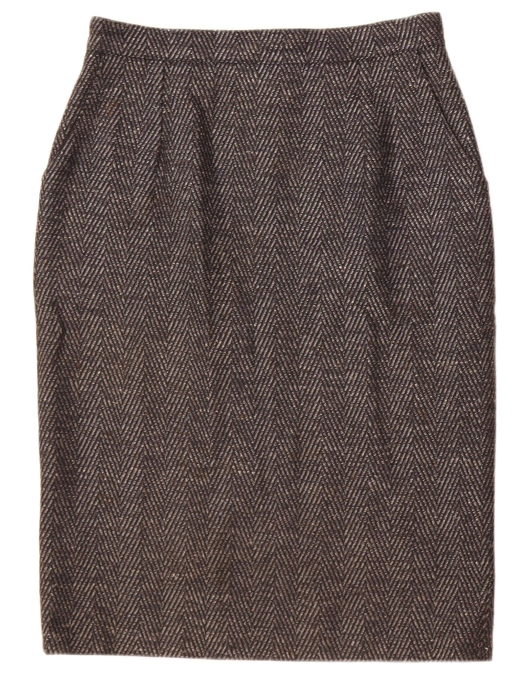 Vintage Damen Bleistiftrock W30 Mittelgrauer Chevron
