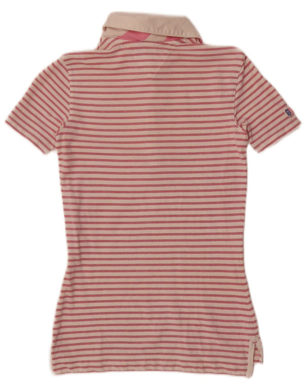 Tommy Hilfiger Damen Poloshirt UK 4 XS Rosa gestreift