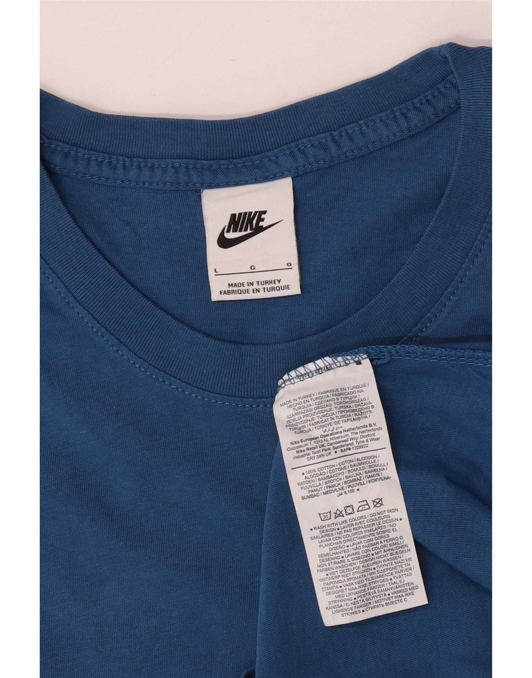 Nike Herren T-Shirt Top Large Blau Baumwolle