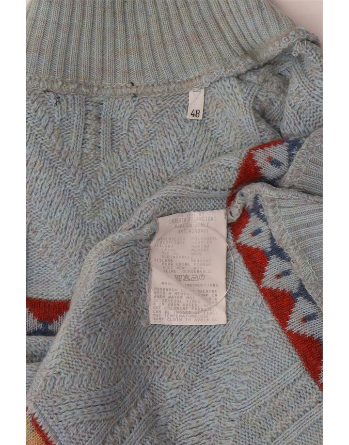 Umberto Bilancioni Herren Rollkragenpullover Pullover IT 48 Mittelblau